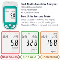 3 in 1 Multi-function Blood Glucose Monitor Cholesterol Uric Acid Meter Test Strips 2