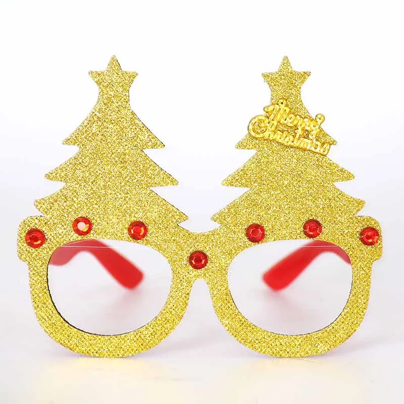 New Year Glasses Gifts Merry Christmas Eve Decorations Party For Home Ornaments Decor Xmas Tree Santa Claus Deer Snowman