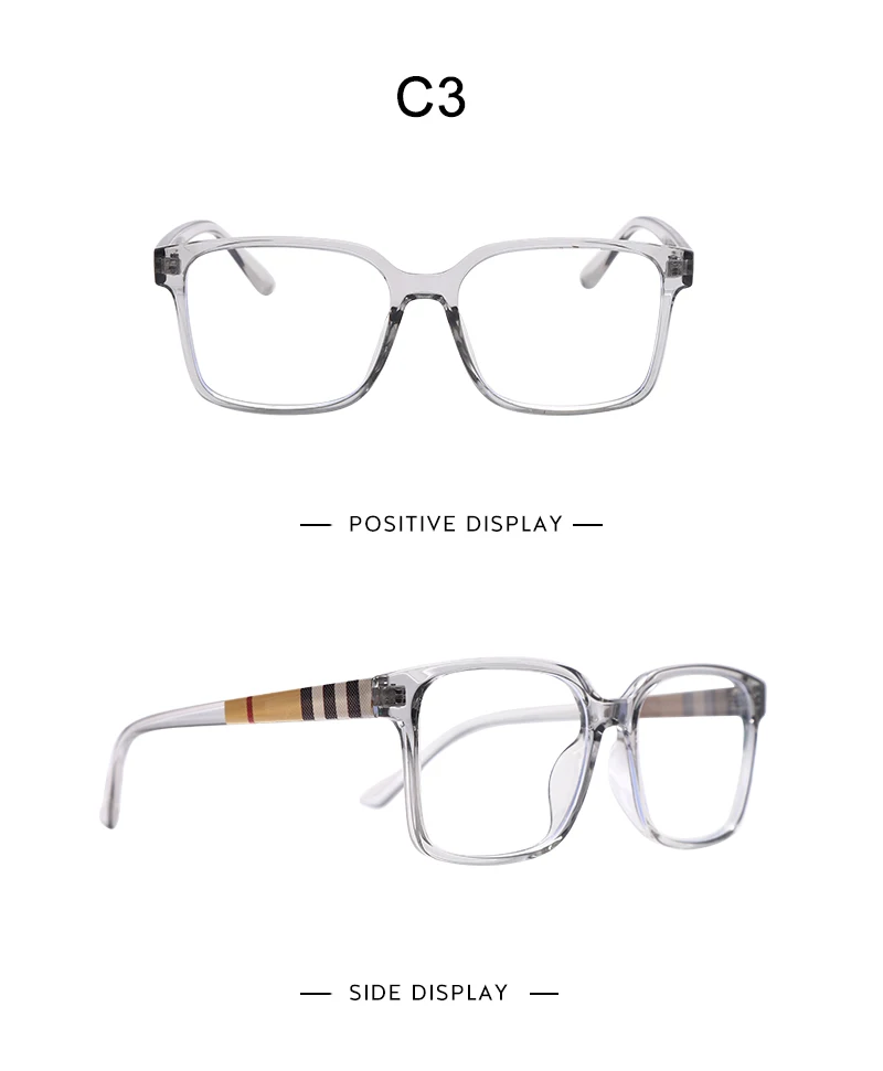 Retro Square Anti Blue Light Optical Reading Glasses Frames for Men Women Fashion Computer Prescription Eyeglasses