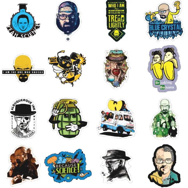 50Pcs American TV SHOW Breaking Bad Stickers For Skateboard Surfboard Decoration Laptop iPad Suitcases Luggage Bicycle Sticker