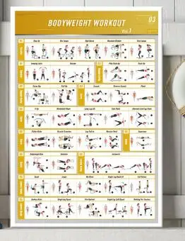 

BODYWEIGHT WORKOUT Exercise BodyBuilding Guide Gym Chart Poster SILK POSTER Decorative painting 24x36inch