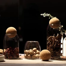 Gaopeng-botella de vidrio sin plomo, tapón de bola de madera, tarro sellado transparente, té, alimentos, a prueba de humedad, frasco sellado al vacío, tarro de almacenamiento