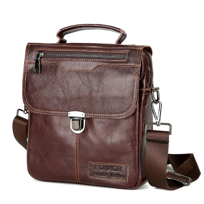 Мужская винтажная кожаная сумка через плечо наплечная сумка-портфель сумка-ОПК