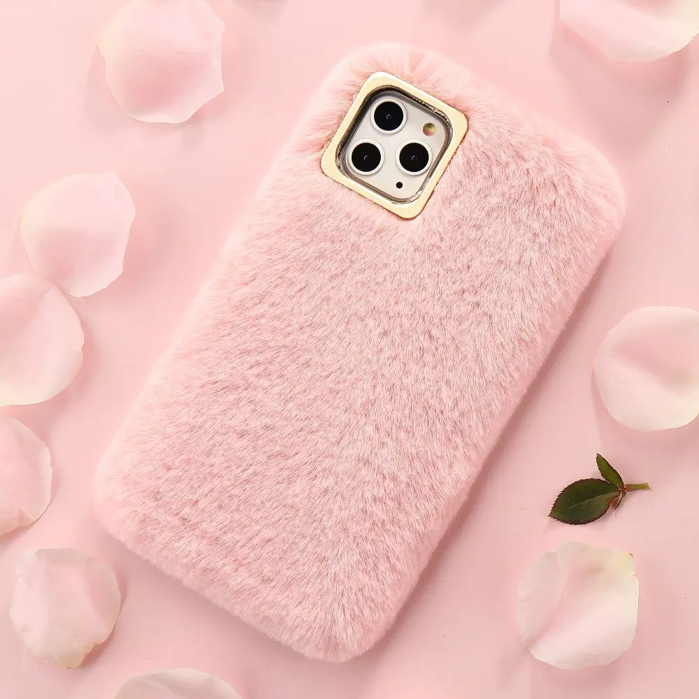 Модные блестящие Теплые Меховые чехлы для Iphone 11 Pro Xr XS MAX X XS 10 6 6S 7 8 PLUS 5 5S SE ударопрочный Меховой чехол для Apple