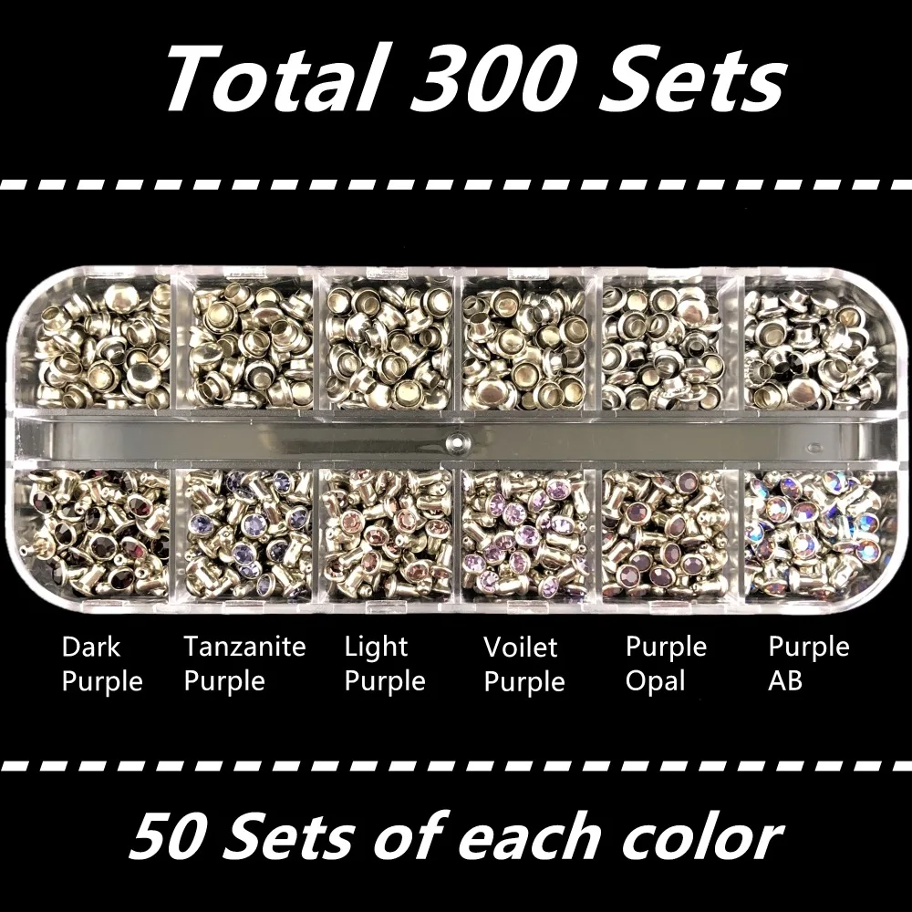 YORANYO 300 наборы для ухода за кожей 4 мм CZ++ Цвет Фул с украшением в виде кристаллов быстрого серебристого цвета с заклепками смешанные покрытые Цвет пятна серьги-гвоздики в стиле панк Спайк подходит для кожаные-Крафта