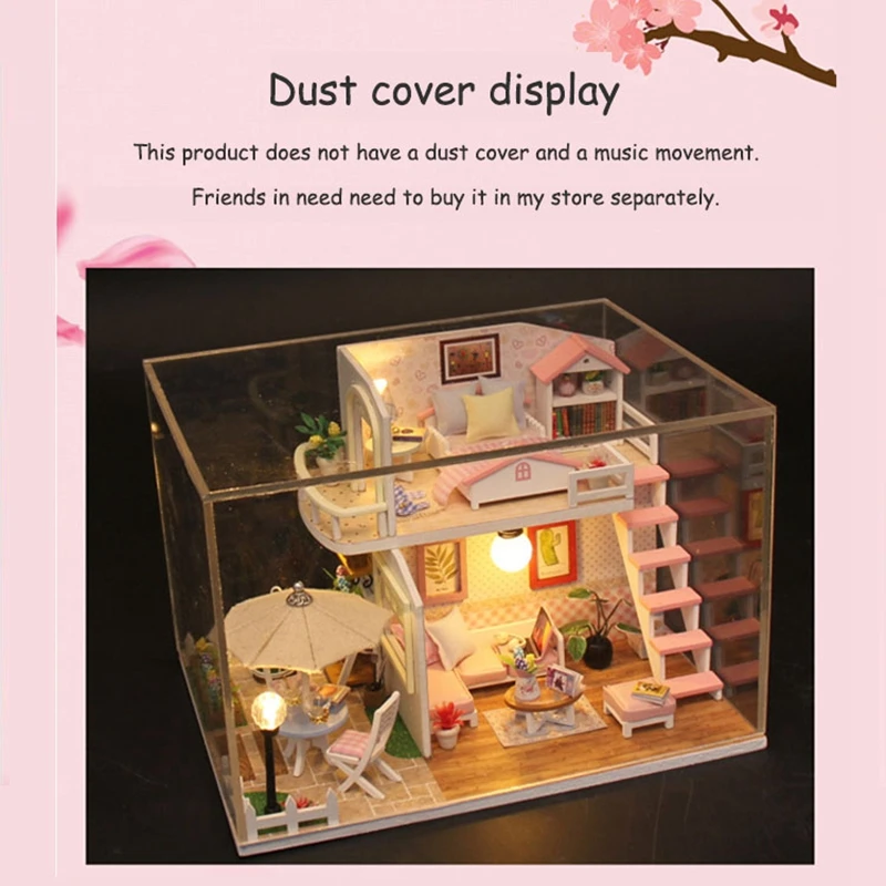 Кукольный дом розовый Лофт 3D деревянная DIY мебель для коттеджей чердак флэш миниатюрный кукольный домик Дети Образование Подарки на день рождения игрушки