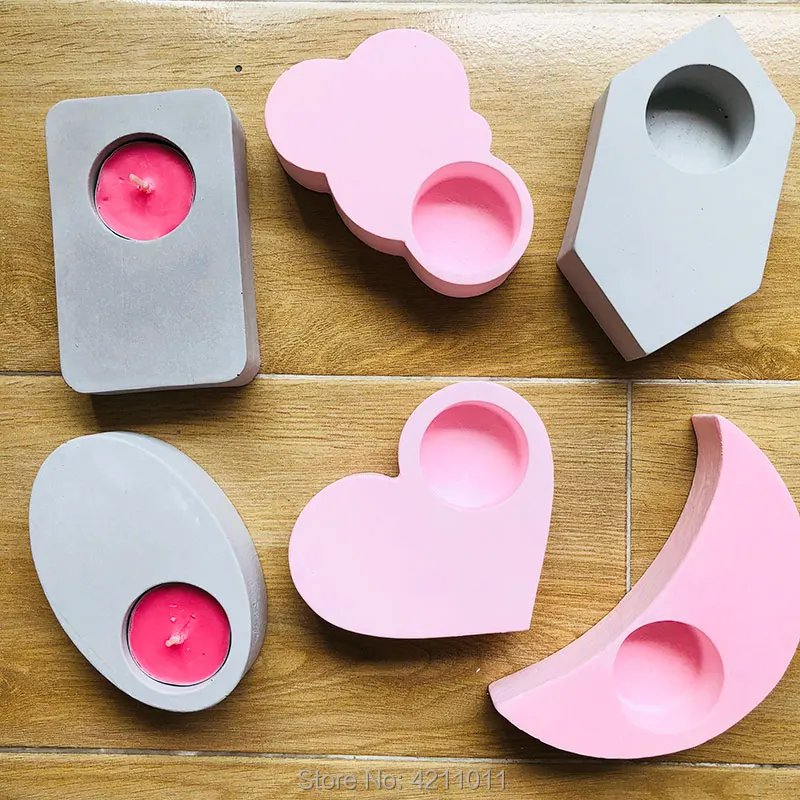 

Original design Candlestick forms Molds for Concrete Candle holder creative succulent pot cement silicone gypsum craft clay mold