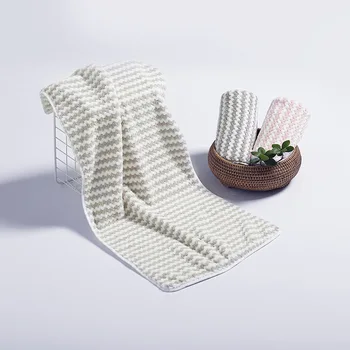 

75*36cm Microfiber Solid Quickly Dry Hair towel Check stripe Womens face towel Absorbent towel Home Textile hair Towels