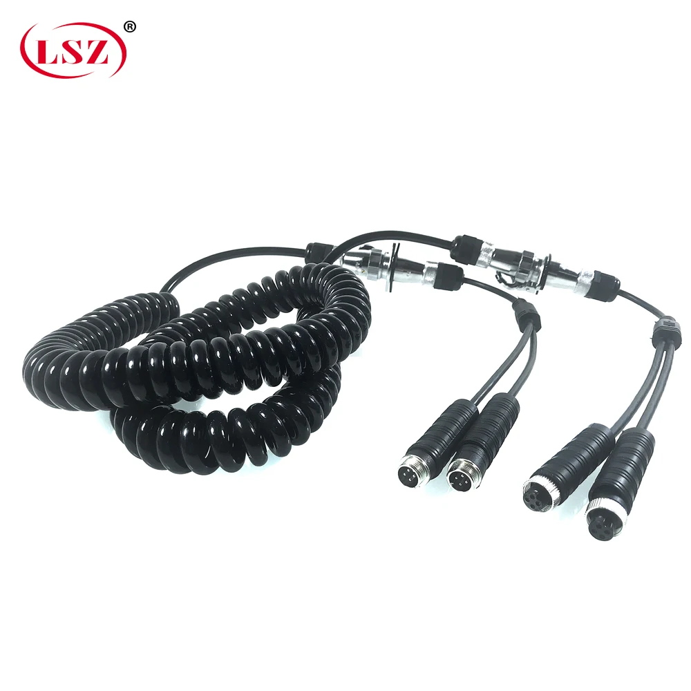 LSZ 5 м пружинный провод 3g mdvr мониторинг защиты специальная линия 2 канала штекер и гнездо изолированный провод высокой температуры