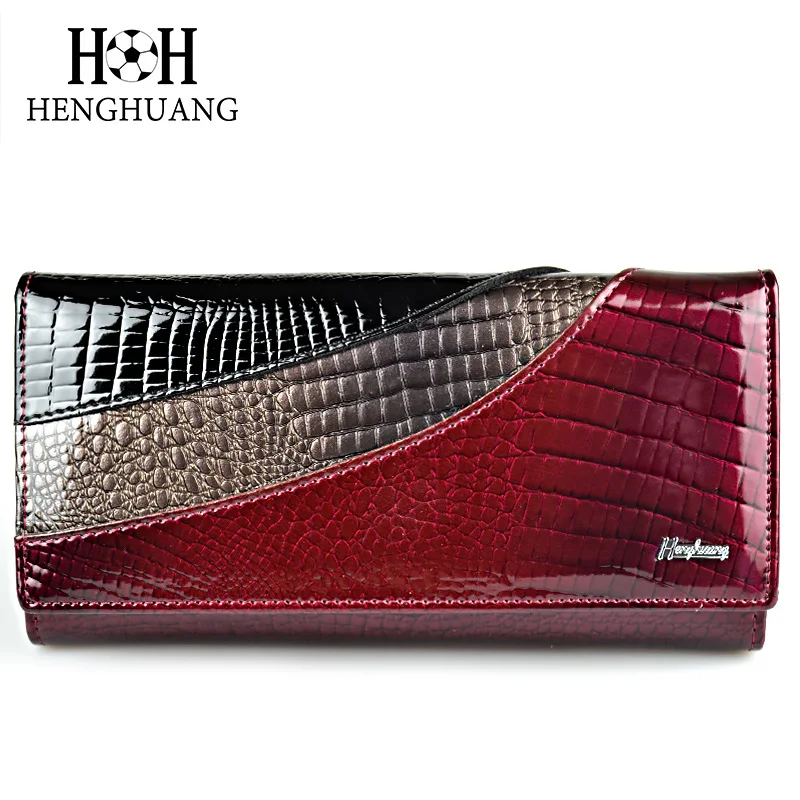 

HH Luxury Genuine Leather Women wallets Alligator Clutch Pruses Ladies Vintage Hasp Crocodile Long Purse Cion Bag