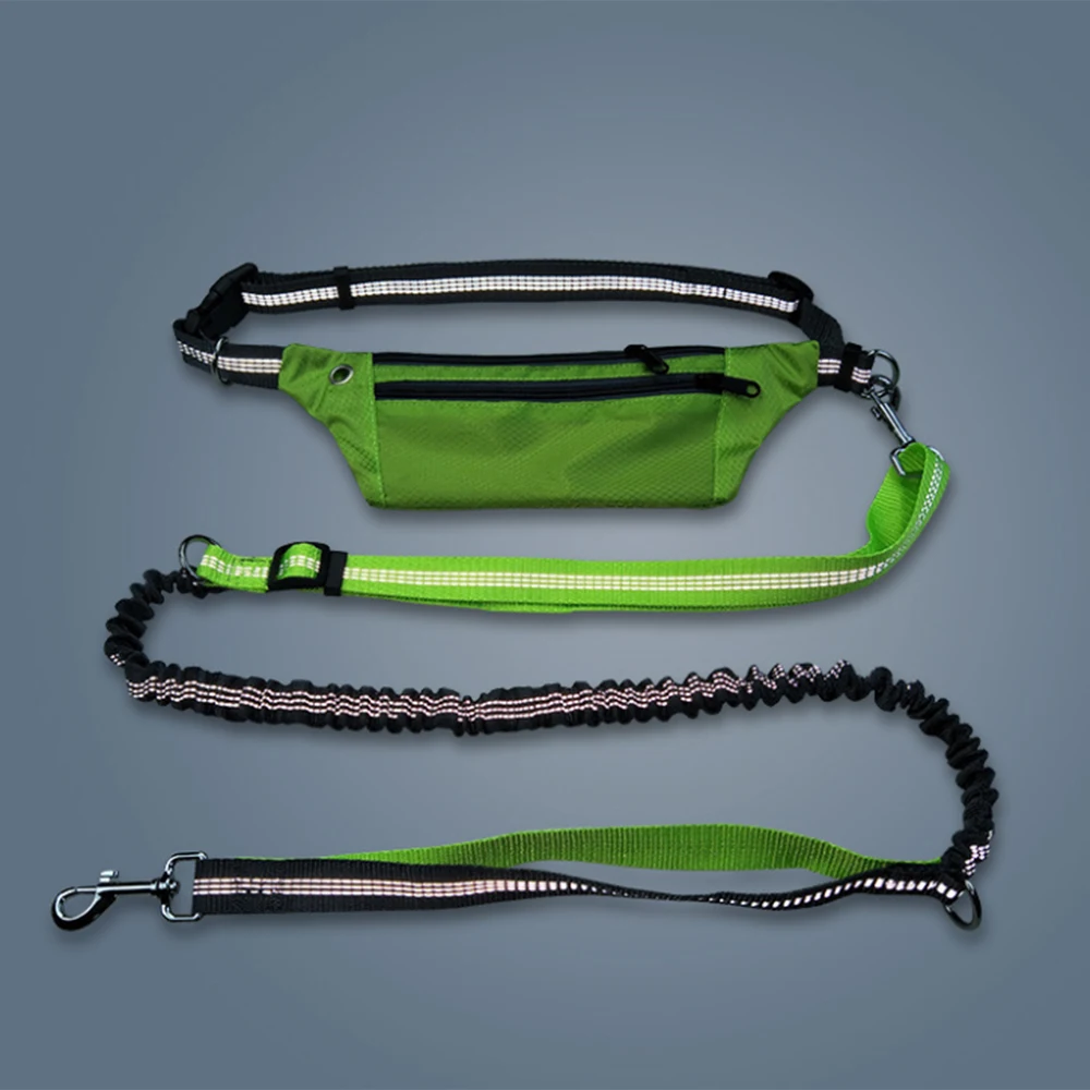 Pet Dog Leads Harnesses Waist Waterproof Pockets Running Jogging Dog