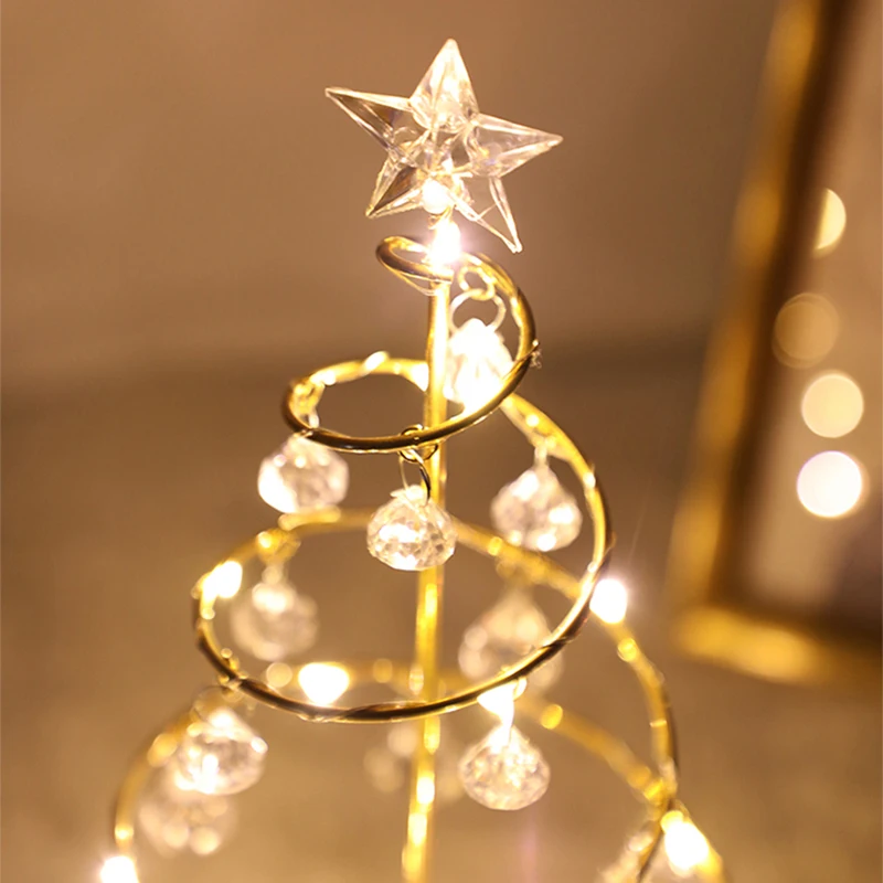 Christmas LED crystal LED crystal tree design night lamp desktop decorative table lamp bed headlights Decoration New Year lights