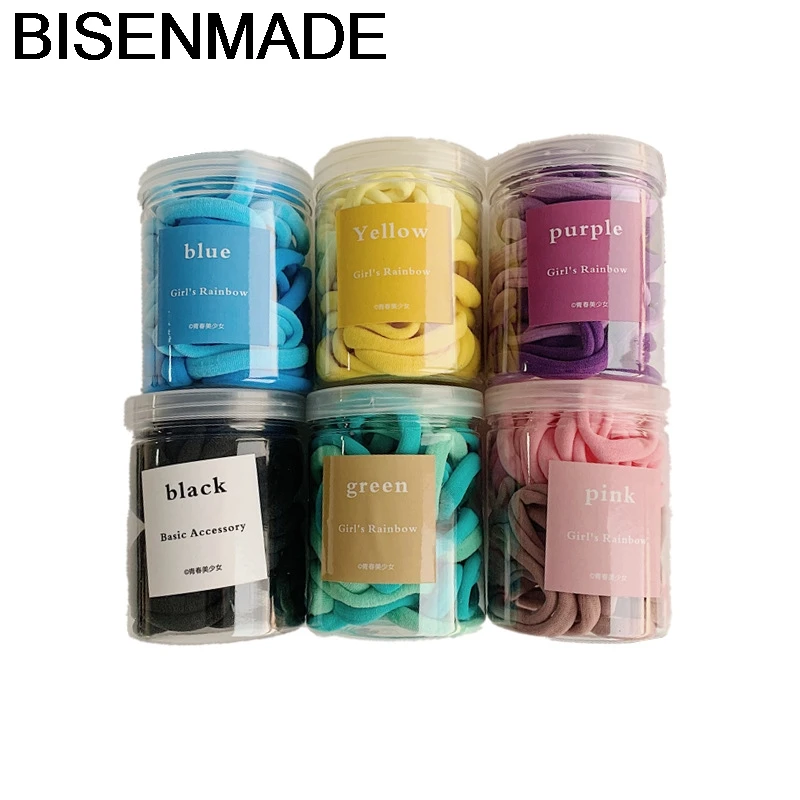 

BISENMADE Simple Elastic Hair Bands Women Plush Colours Towel Ring Seamless Rubber Bands Tie Up Hair 2020 Scrunchies Accessories