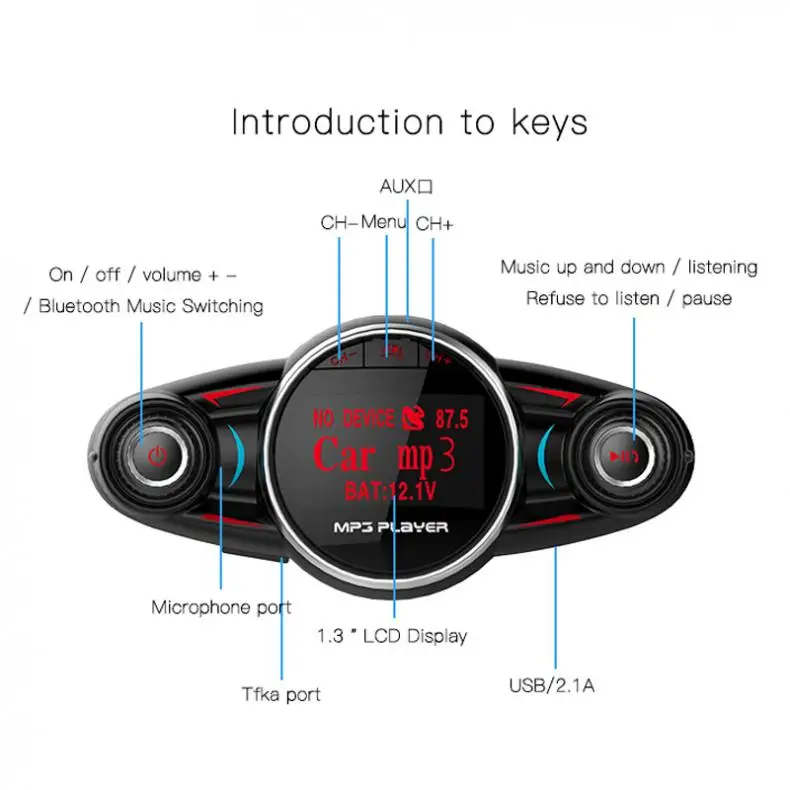 Автомобильный комплект с двумя USB Bluetooth, fm-передатчик, громкая связь, аудио, Автомобильный MP3-плеер, беспроводной fm-модулятор с ЖК-дисплеем, быстрая зарядка