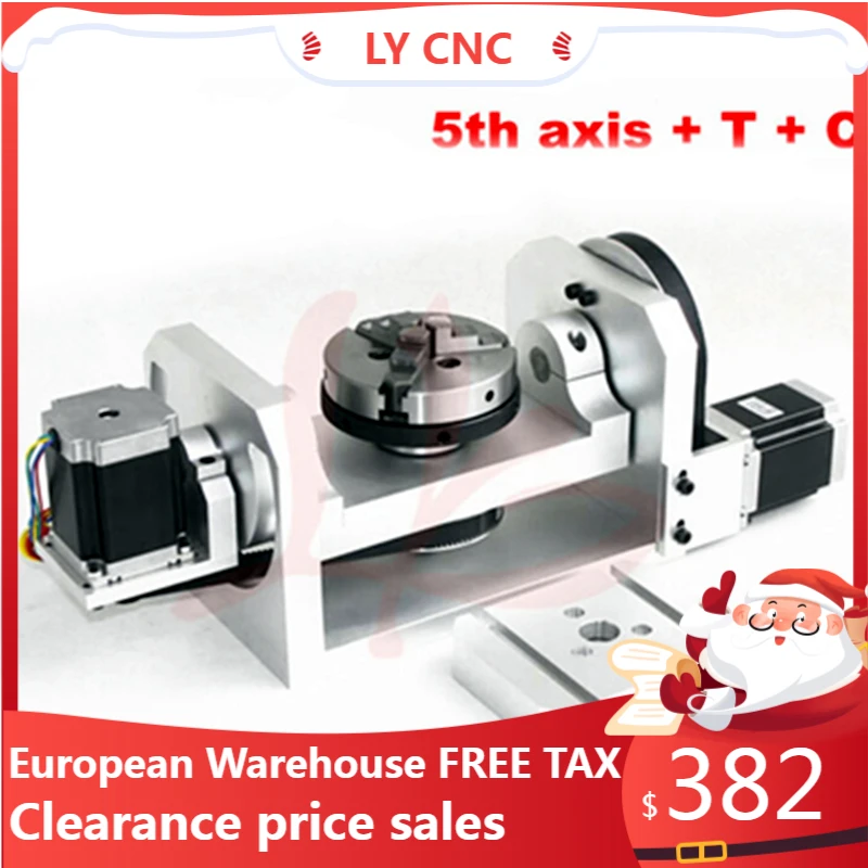 

CNC 4th 5th axis Rotary axis 3 jaw Chuck 100mm 5axis with chuck table fourth axis gear ratio: 8: 1 for cnc milling machine