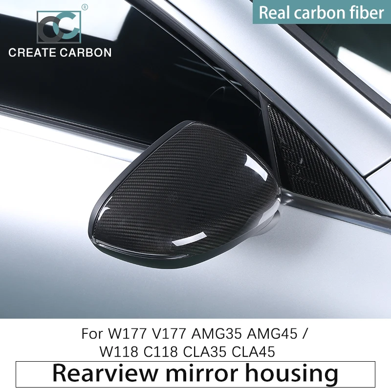 

For Mercedes Benz A CLA Class W177 V177 AMG35 AMG45 W118 C118 CLA35 CLA45 Real Carbon Fiber Rear View Mirror Cover