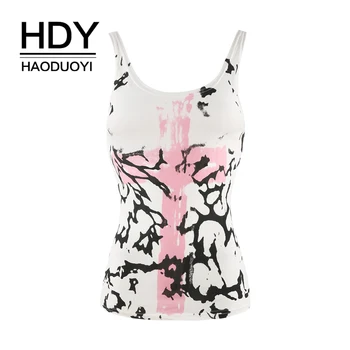 

HDY Haoduoyi Apparel Abstract Cross Printed Tank Top Cotton Regular Solid Casual Leisure Relaxed Basic Animal Picture Vest