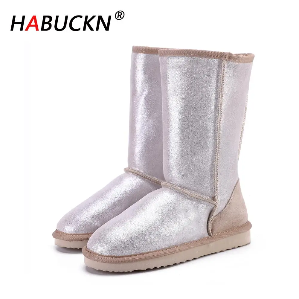 Классические высококачественные женские сапоги HABUCKN из воловьей кожи