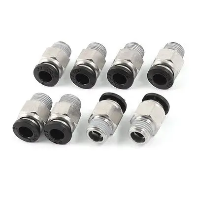 

6mm Tube Pneumatic Straight Quick Coupling 1/8" PT Thread Brass Fittings 8 Pcs