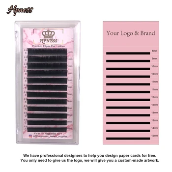 

Your Own LOGO Label Free Design Shaped Black Matte Flat Ellipse Eyelashes Extension Split Tip Makeup Ellipse Flat Eye Lashes