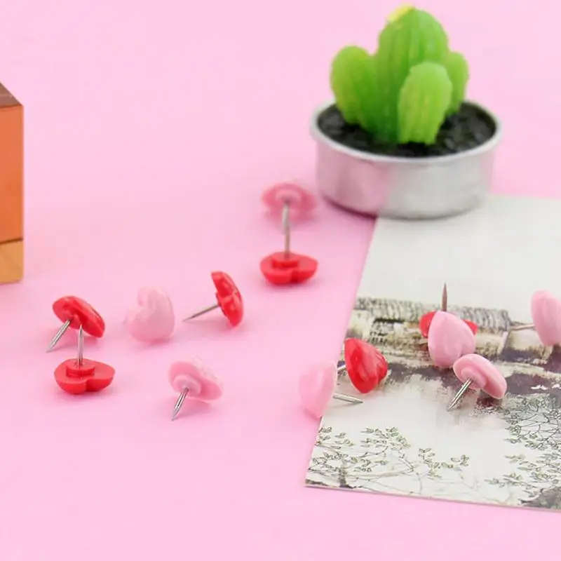 50 шт. декоративные thumbtacks в форме сердца, пластиковые качественные цветные штифты, нажимные штифты, пробковые, для офиса, школы, доски, доступ I0N4