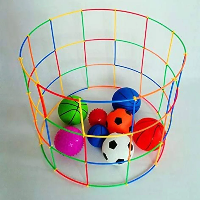 100Pcs Kids Plastic Straws Building Blocks Construction Toys Children Spatial Thinking Games Assembly Toy