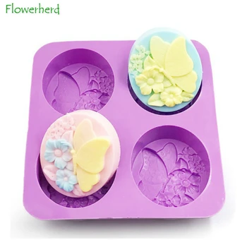 

Butterfly Silicone Soap Mold Candy Chocolate Dessert Mousse Cake Molds Handmade Flower Soap Making DIY Craft Love Ice Cube Tools