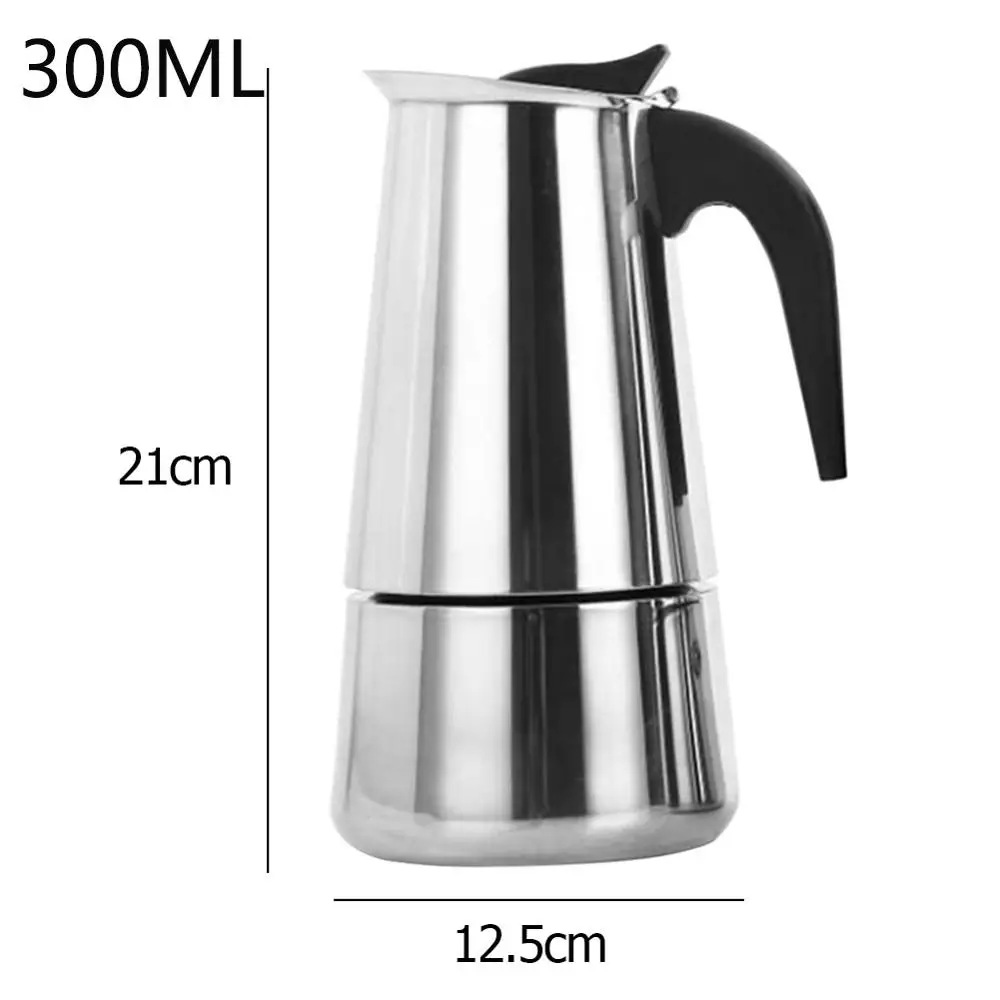 B 300ML Кофе разработчиков в итальянском стиле топ Moka эспрессо Cafeteira Кофеварка 100/200/200/450 мл Плита Кофе горшок - Цвет: B 300ML