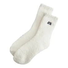 Женские носки с забавным милым принтом Harajuku, корейские японские носки, 1 пара, женские модные носки с вышивкой кота, утепленные хлопковые носки средней длины