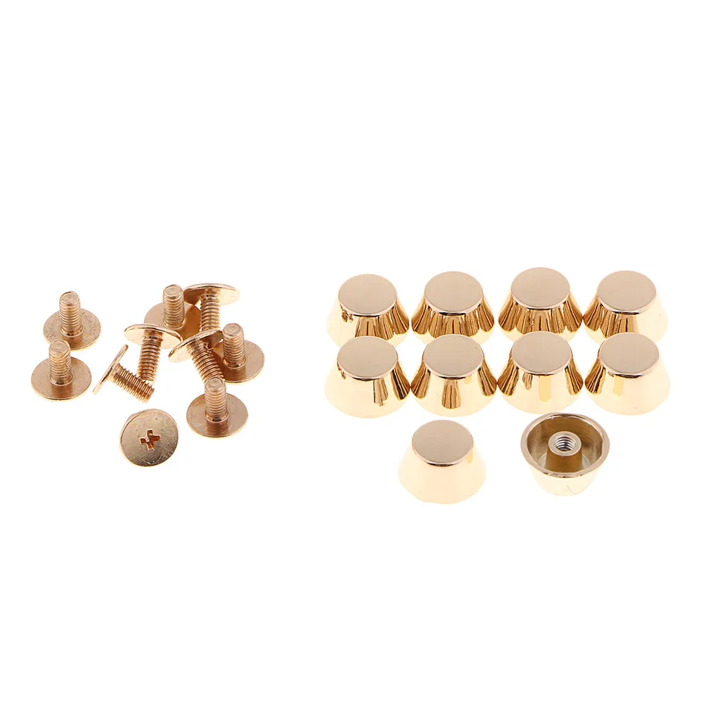 10 Pcs Brass Screwback Feet Screw Head Purse Handbag Nailhead Stud Spike Spot Studs Rivet Leather Craft Bags Clothing Decoration