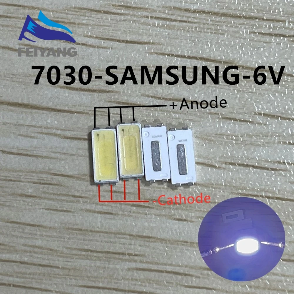 FOR repair Samsung tcl LCD TV LED backlight Article lamp SMD LEDs 7030 6V Cold white light 1000pcs/lot emitting diode | Электронные