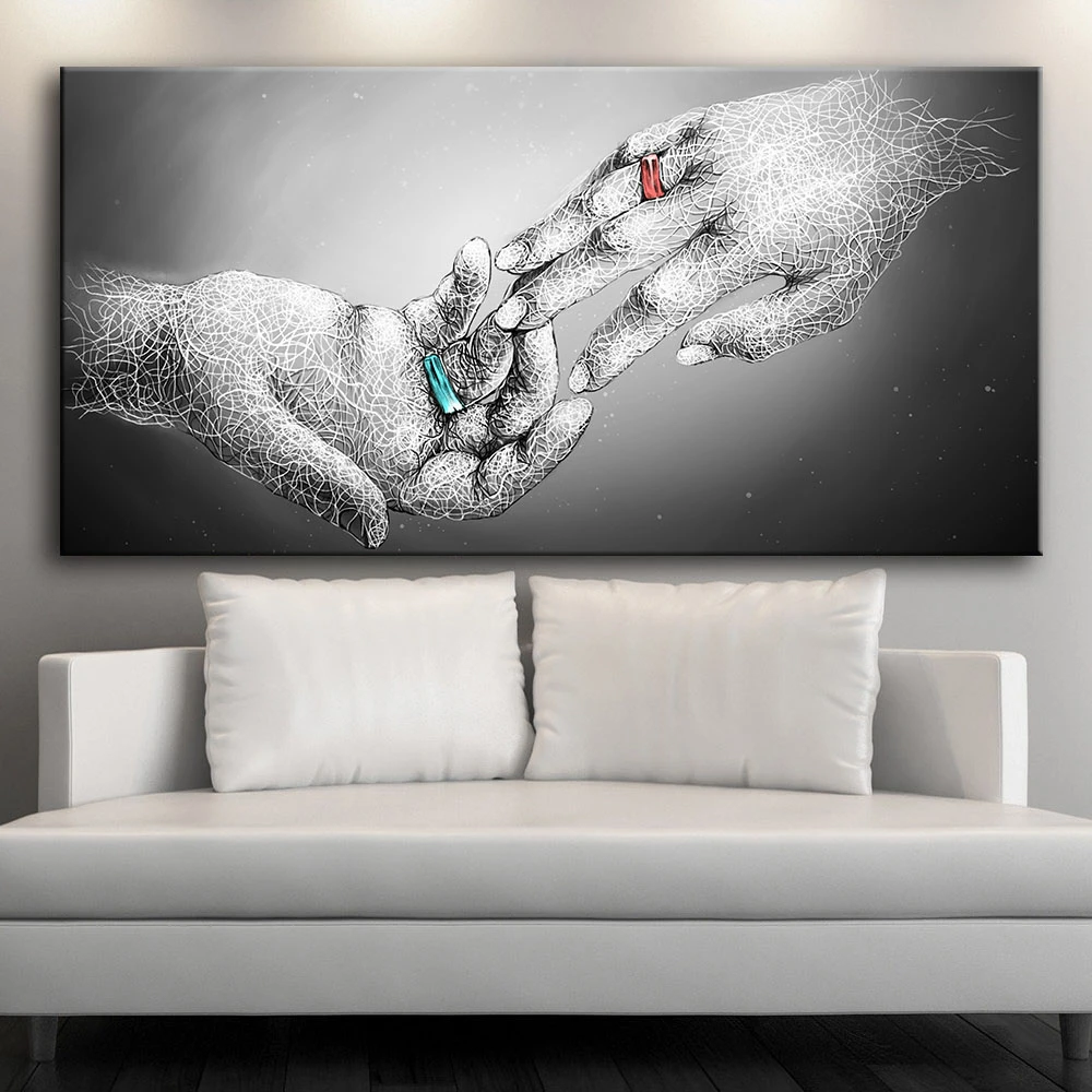Black Finger Touch Canvas Painting Abstract Print Poster Pictures Home Bedroom Living Room Decoration Wall Art Home Decor Painting Calligraphy Aliexpress