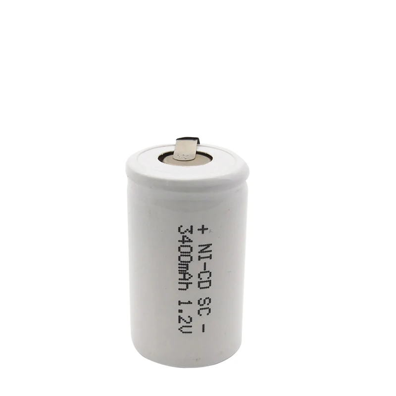 18 шт SC 3400MAH 1,2 V аккумуляторная батарея 4/5 SC Sub C Ni-cd ячейка со сварочными вкладками для электронных гаджетов