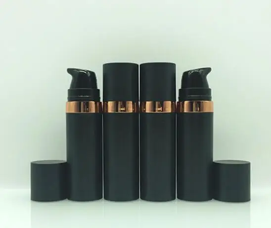 10pcs/lot 15ml Empty Black Plastic Cosmetic Jar Vacuum Containers High Grade Spray Refillable Bottles Travel Accessories | Красота и