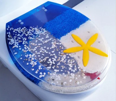 toilet set lid-3 Океанский узор UVO Тип Смола крышка сиденья унитаза медленно закрывающийся без шума крышка сиденья унитаза для домашнего туалет для отеля аксессуары для сидений - Цвет: toilet set lid-3