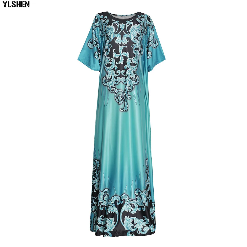 New African Dresses for Women Dashiki Print African Clothes Bazin Riche Sexy Slim Ruffle Sleeve Long Africa Maxi Dress Woman 24