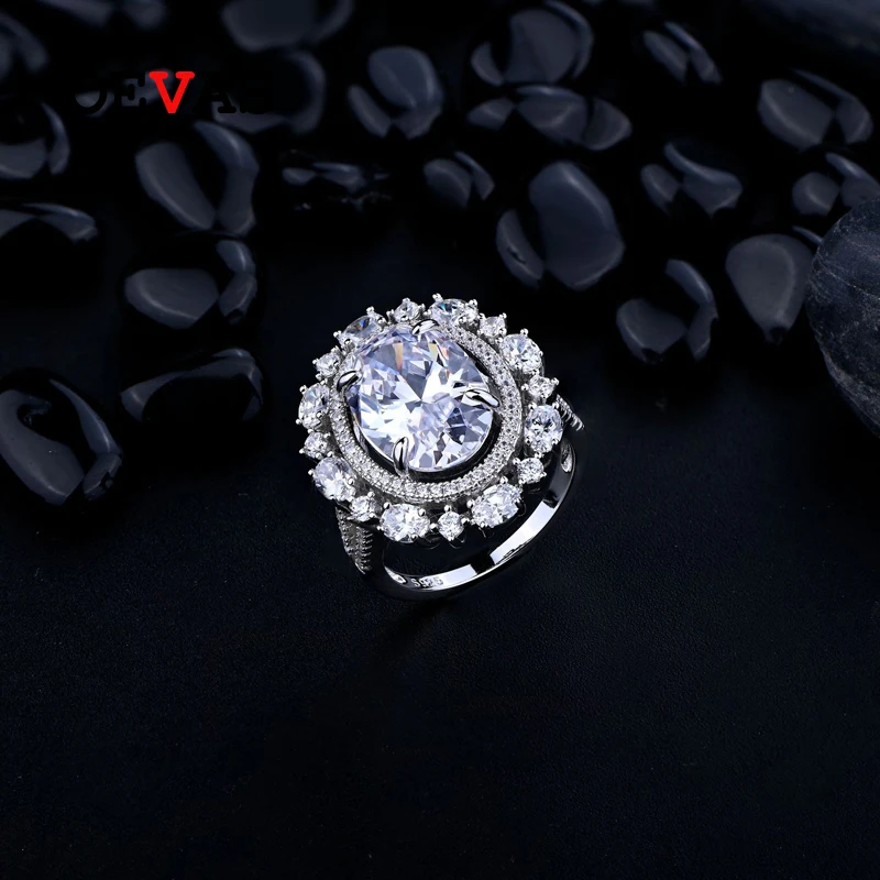 OEVAS 100% 925 Sterling Silver 10*14mm Oval Sapphire Pink Yellow High Carbon Diamond Rings For Women Sparkling Fine Jewelry Gift | Украшения