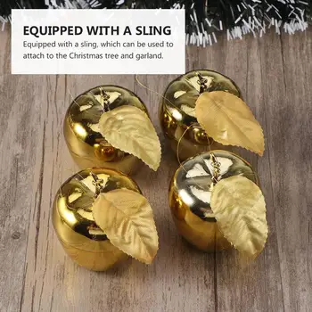 

24Pcs Apples Christmas Tree Hanging Ornament Home New Year Party Events Fruit Pendant Red Golden Christmas Tree Decoration
