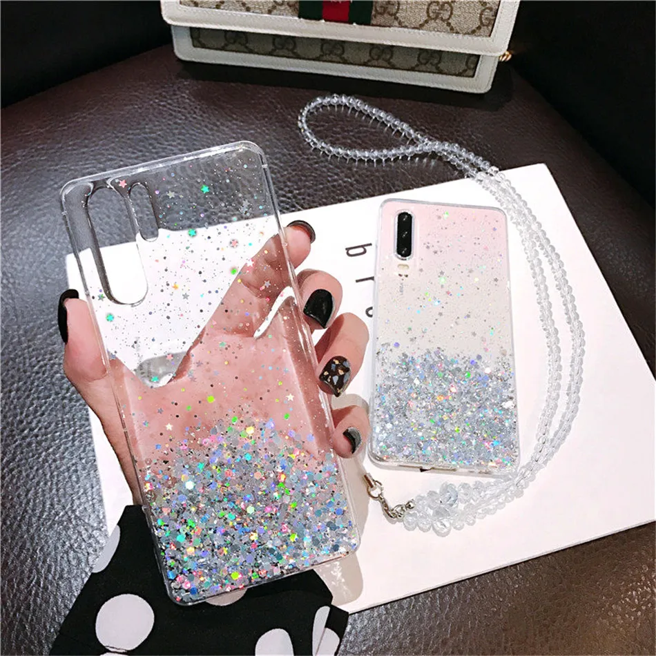 IPWSOO чехол для телефона с блестящими звездами для huawei P30 P20 Pro Lite mate 30 Pro Lite Nova 5i Honor 20i Pro, мягкий чехол с блестящим порошковым ремешком