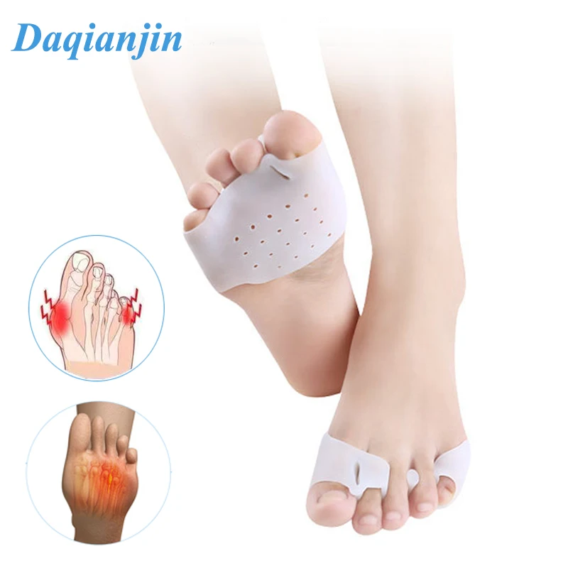 1 Pair Silicone Forefoot Pads For Hallux Valgus Thumb Bunion Correction Toes Overlap Toe Separator Relieve Foot Pain Foot Care