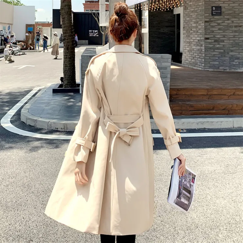 Autumn winter long Trench coat women Classic Double Breasted Belt Trench Coat Female Plus size High quality Business Outerwear