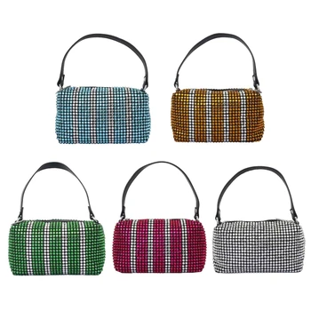 

Women Vintage Top Handle Handbag Ladies Evening Bag Wedding Party Rhinestone Purse Clutch Wallet