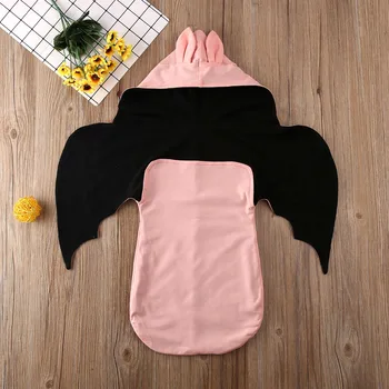 

2020 0-6M Cartoon Bat Infant Sleeping Bags Baby Bedding Clothing Toddler Baby Cotton Swaddle Blanket Wrap with Wings Hooded