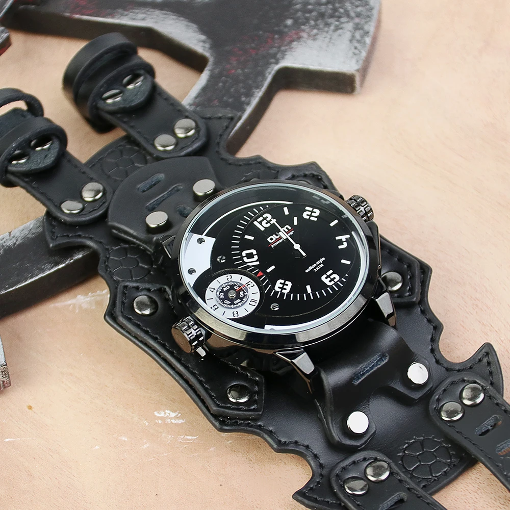 Часы Мужские автоматические механические стимпанк Черный ремешок Готический персональный наручные часы мужские