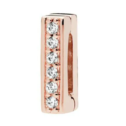 

Original 925 Sterling Silver Charm Rose Gold Reflexions Timeless Sparkle Clip Beads Fit Pandora Bracelet & Bangle Diy Jewelry