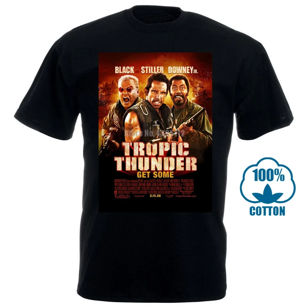 Tropic Thunder Прохладный 21St века классика комедии о фильме вентилятор Футболка