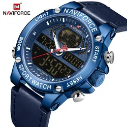 NAVIFORCE мужские часы Топ люксовый бренд Спортивные кварцевые наручные часы водонепроницаемые с двойным дисплеем военные мужские часы Relogio