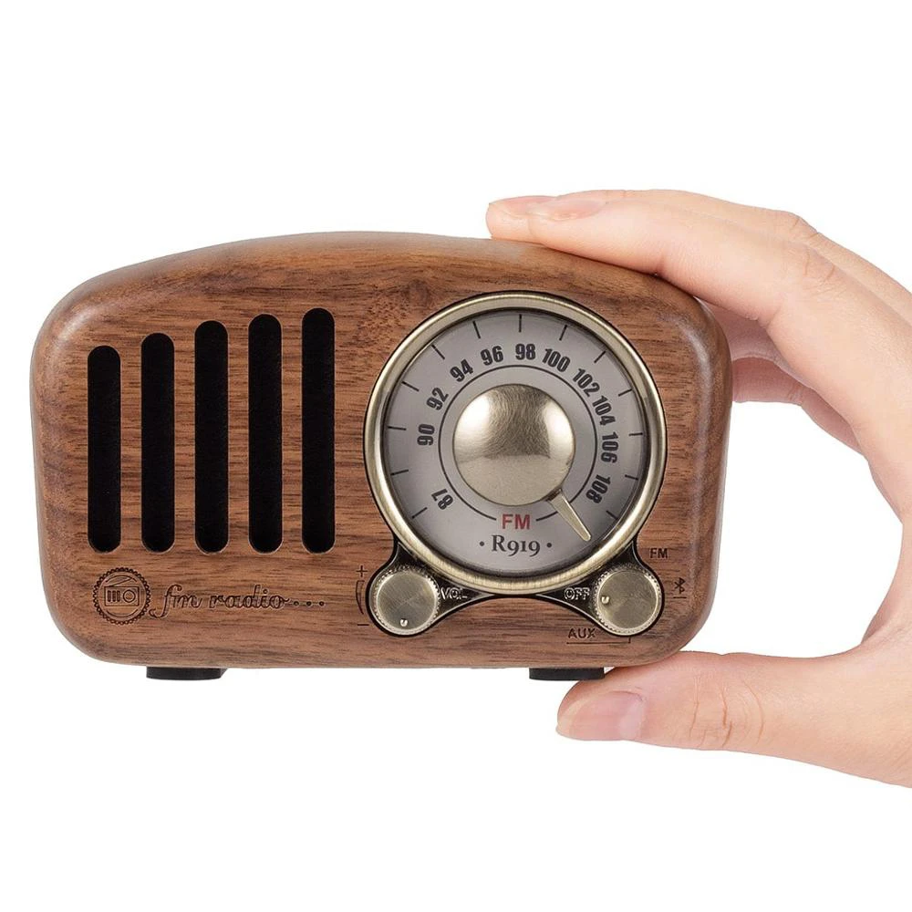 Verbazing stil Tien R919 Classical retro radio receiver portable Mini Wood FM SD MP3 Radio  stereo Bluetooth radio Speaker AUX USB Rechargeable radio|Radio| -  AliExpress