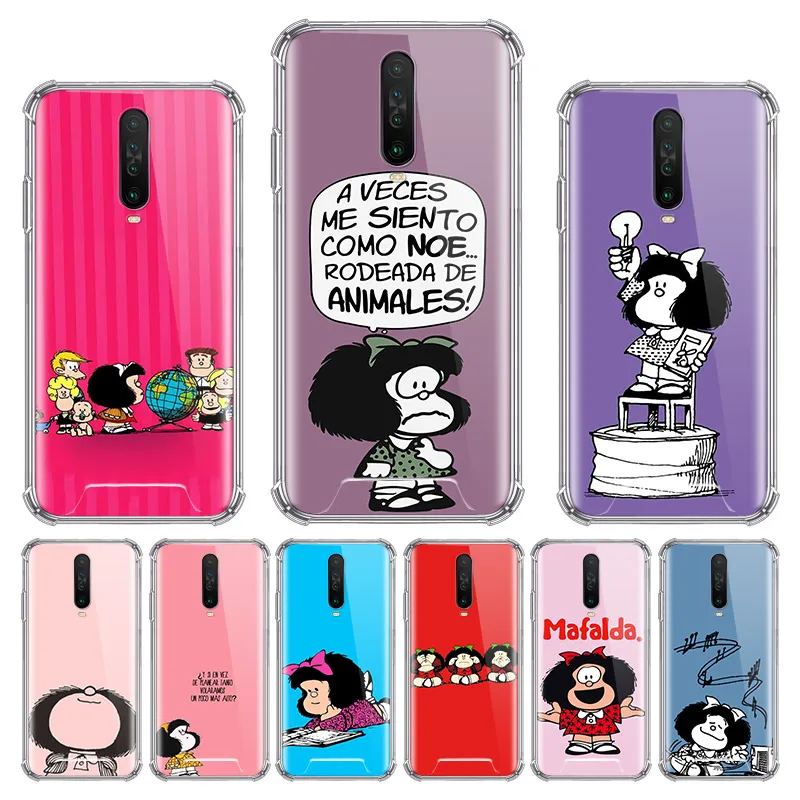 Mafalda Case for Xiaomi Redmi Note 8T 9 Pro Max 8 9S 7 6 7A 6A K20 K30 Pro Zoom Airbag Anti Sac Phone Shell