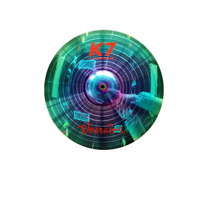 Vansir 5 Pieces Alloy Cymbals Set Colorful 14" Hi-hat + 16"+18"Crash +20"Ride+Bag for Practice